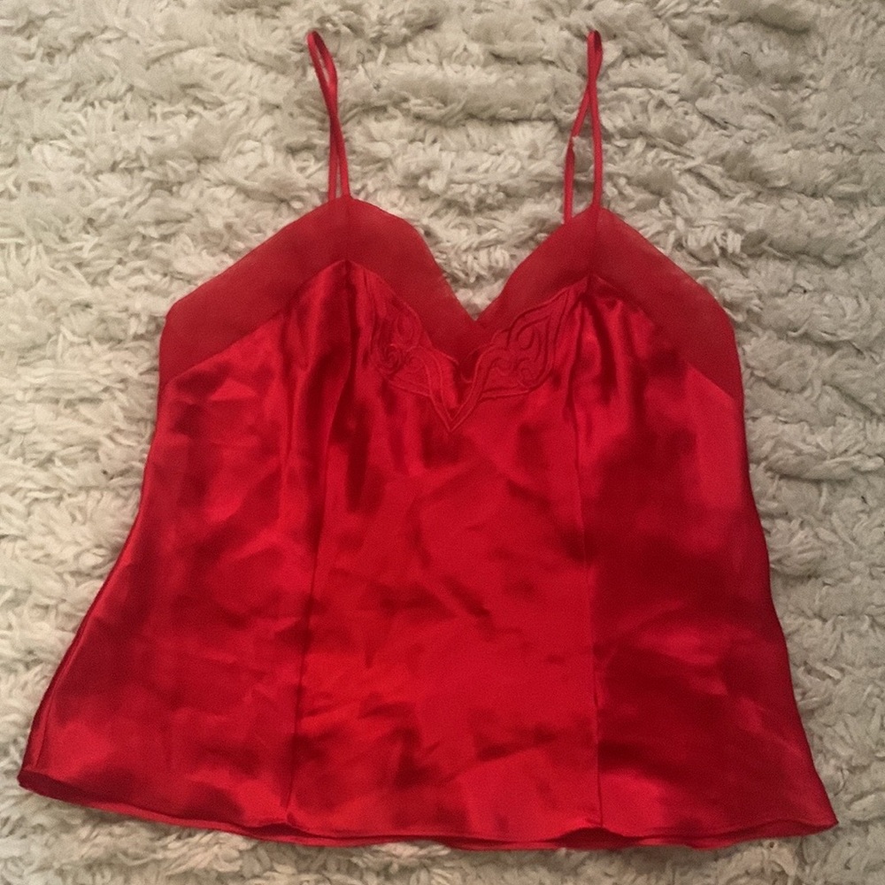 VINTAGE 80s Red Camisole Top